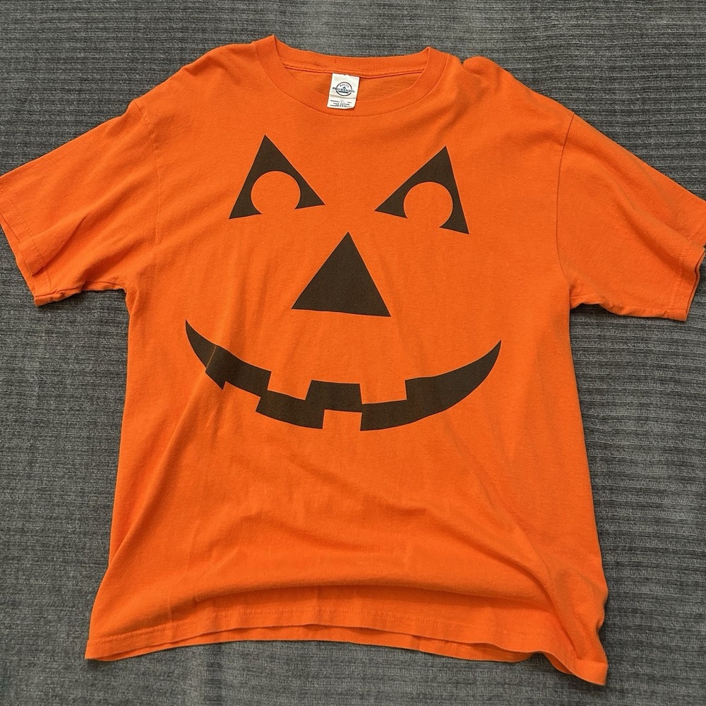 Y2K Halloween T-Shirt Jack-O-Lantern Pumpkin Costume Orange Large Jesse Pinkman